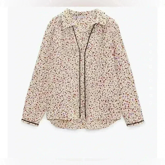 Zara floral print blouse bloggers fav L - Picture 1 of 16